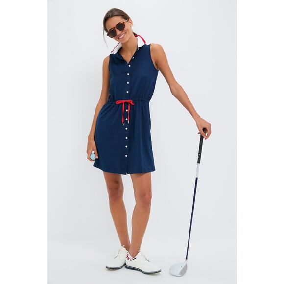 TUCKERNUCK SPORT Navy Sleeveless Performance Jersey Alcott Golf Dress SZ XXL NWT - Picture 4 of 8